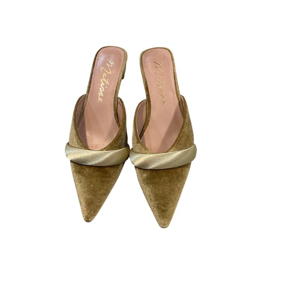Matisse Kellan Mules Heels Slip On Slides chartreuse Metallic Detail - Picture 1 of 6
